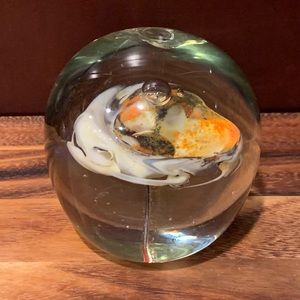 *SOLD* Vintage Hand Blown Glass Paperweight Signed